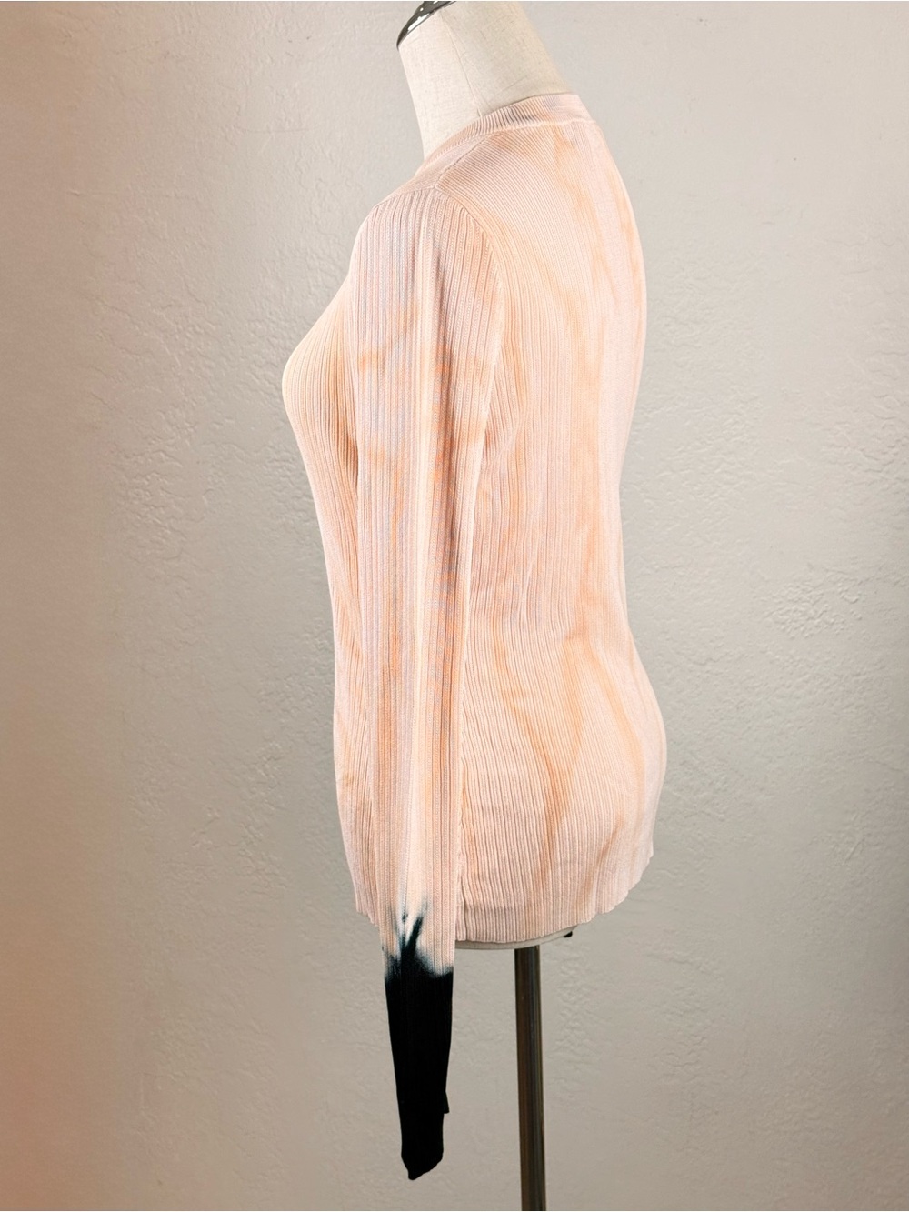 LUXE Proenza Schouler Resort Runway Tie Dye Ribbed Knit Top Peach Navy M - Picture 8 of 14